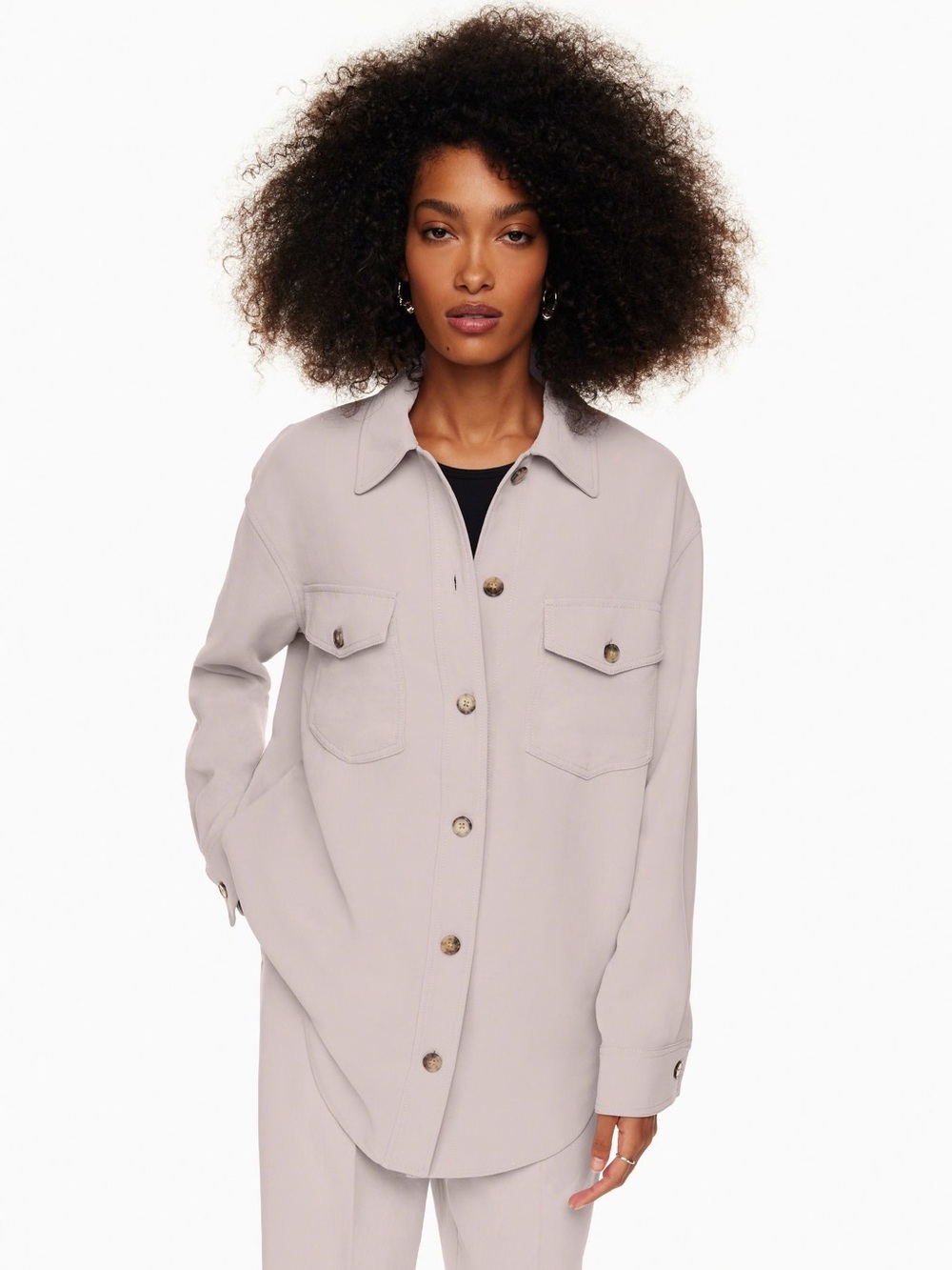 Aritzia Ganna Shirt Jacket in Blush
